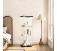EIFSON Vitrine en Verre,Vitrine pour Collection avec Verrou,Moderne Trempé en Verre pour Collection,Transparent Armoire sur Pied pour Salon,Chambre à Coucher,Bureau,3 Couches avec 1 Porte(Noir)