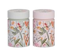Eigenart CASE Mira - Lot de 2 boîtes de conservation rondes en fer blanc - 7,5 x 7,5 x 11,7 cm - Boîte de rangement décorative pour aliments secs - Avec couvercle enfichable - 150 g