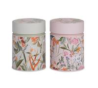 Eigenart CASE Mira Lot de 2 boîtes de conservation rondes en fer blanc, boîtes de rangement décoratives, adaptées à un usage alimentaire, pour aliments secs, avec couvercle enfichable, 500 g