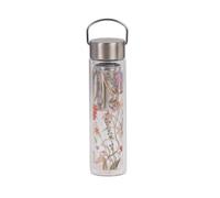 Eigenart Flowtea Mira Bouteille à thé 400 ml en verre à double paroi avec filtre en acier inoxydable, gourde avec housse en néoprène, sans BPA, pour thé, café, smoothie, 6,5 x 23 cm