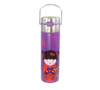 Eigenart LEEZA Sweet Little Geisha Blossom Gourde isotherme à double paroi en acier inoxydable avec bouchon sport et passoire, sans BPA, 500 ml
