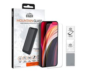 EIGER Mountain Glass Film de Protection d'écran 2,5D Ultra résistant pour iPhone 12 Mini avec kit de Nettoyage Transparent