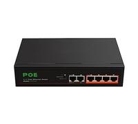 Eighosee 1 Ensemble 6 Ports POE Switch Network Home Network Hub Adapter Series Power -PoE + 2 UP-Link Fast Ethernet Black EU Plug