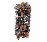 Eighosee 1 Pièce Couronne de la Toussaint pour Porte D'Entrée Araignée d'halloween, Couronne de Filet et de Rubans