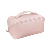 Eighosee 1 Pièce Grand Sac Cosmétique de Voyage de Grande Capacité Boîte de Rangement pour Maquillage en Cuir PU pour Produits de Soin de la Peau, C