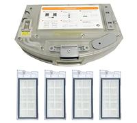 Eighosee 2 en 1 Réservoir d' Boîte à poussière Accessoires pour aspirateur robot EVE Plus avec 4 pièces filtrantes