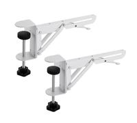Eighosee 2 Pièces Blanc Pliable Bureau Extension Pince Clavier D'Ordinateur Plateau Pince pour Maison/Bureau DIY Bois Bureau Extension Conseil