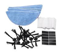 Eighosee Accessoires consommables de rechange : 10 brosses latérales + 5 filtres HEPA + 5 chiffons + 10 pièces de pâte pour aspirateur robot V3 V3s V5 V5s V5s Pro