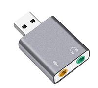 Eighosee Adaptateur audio stéréo externe USB 7.1 canaux pour XP 7 8 10 Android Linux et Plug and Play Gris