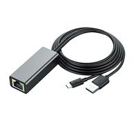 Eighosee - Adaptateur de carte réseau USB vers RJ45 10/100 Mbps Ethernet avec indicateur LED pour Fire HD gris
