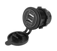 Eighosee Adaptateur de prise de courant double 5 V 4,2 A 2 USB pour voiture et moto 12 V 24 V (bleu)