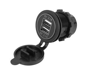 Eighosee Adaptateur de prise de courant double 5 V 4,2 A 2 USB pour voiture et moto 12 V 24 V (bleu)