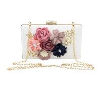 Eighosee Amain de Soiree/de Fete de Mariage pour Les Femmes, Pochette Floral pour Les Femmes, Blanc