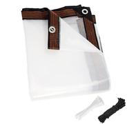 Eighosee Bâche Transparente Imperméable de 6,6 X 13 Pieds pour Jardin Extérieur, Couverture Imperméable à la Pluie, Bâche en Vinyle Transparent avec Œillets