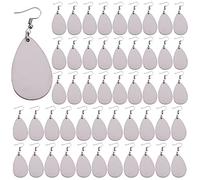 Eighosee Boucles d'oreilles Vierges de Sublimation de 50 PièCes, Boucles d'oreilles InachevéEs en Forme de Larme avec Transfert de Chaleur pour la Fabrication de