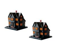Eighosee Brûleur D'Encens Salems Witch House Massachusetts Witch House pour Halloween Noël Vacances Ornement Brûleur D'Encens 2 Pièces