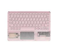 Eighosee Clavier tactile sans rétroéclairé RGB clavier transparent cristal Bluetooth clavier universel pour PC, rose