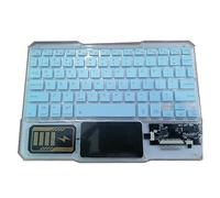 Eighosee Clavier tactile sans rétroéclairé RGB clavier transparent cristal Bluetooth clavier universel pour PC, bleu