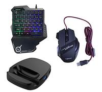 Eighosee Convertisseur 3 en 1 Bluetooth à une main clavier souris combo pour Android/IOS AOV mobile