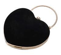 Eighosee Diamants en Forme de Coeur Femmes de Soiree Chaine Epaule Pochettes de Sac a Main de Jour de Soiree pour Le Mariage la Fete (Noir)