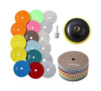 Eighosee Ensemble de 13 Tampons de Polissage Diamantés, Tampons de Grain 50-8000, Kit de Polissage Humide/Sec avec Tampon de Support pour Perceuse, Meuleuse, Polisseuse de
