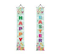 Eighosee Ensemble de décoration pour porche Happy Banner Poster Porte Cintre pour