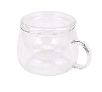 Eighosee Ensemble de tasses à thé et café transparentes avec infuseur à thé et couvercle pour utilisation au bureau