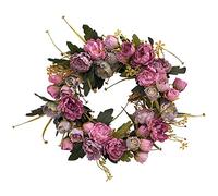 Eighosee Guirlande de Fleurs de Pivoine Artificielle éTé Automne Hiver Couronne pour Porte D'EntréE ExtéRieure DéCoration de FenêTre Murale de Mariage IntéRieur