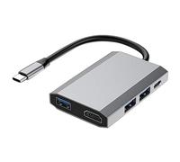 Eighosee Hub USB C 5 en 1/hub de données de type C avec 5 ports 3 USB 2.0 + 4K + ports de charge de type C Hub multifonction