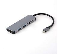 Eighosee Hub USB C 5 en 1 USB-C en aluminium de type C vers 4K 2 ports USB 3.0 HUB lecteur de carte SD/TF pour adaptateur de hub de type C