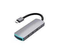 Eighosee Hub USB C 6 en 1 Adaptateur USB C avec USB C 4K vers 3 ports USB 3.0 Audio 3,5 mm Port de charge 60 W avec lumière respiratoire pour Pro 2019/2018/2017