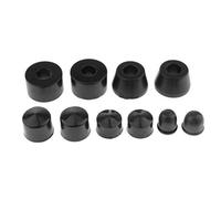 Eighosee Lot de 10 bagues cylindriques coniques pour longboard Noir