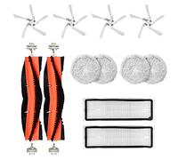 Eighosee Lot de 12 brosses latérales pour aspirateur W10 - Lavables - Filtre HEPA - Kit de nettoyage