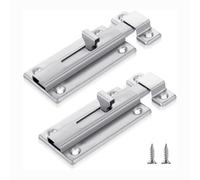 Eighosee Lot de 2 Loquets Coulissants en Acier Inoxydable, Loquet de Porte de Cabine de Salle de Bain avec Vis, Verrous Coulissants pour Quincaillerie de Porte Intérieure