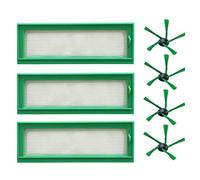 Eighosee Lot de 3 filtres HEPA et 4 brosses latérales pour aspirateur Kobold VR200 VR-200