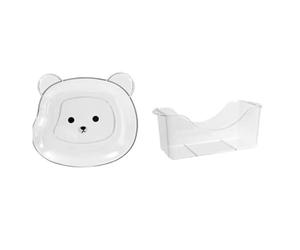 Eighosee Lot de 8 Assiettes à Collation en Forme d'ours, Petites Assiettes Anti-Chute pour Usage Domestique, Idéales pour Servir des Fruits, des Desserts et des Apéritifs B