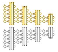 Eighosee Lot de 8 fermoirs de 4 tailles pour colliers, colliers superposés, fermoirs tubulaires multi-brins pour bracelets superposés, colliers, artisanaux