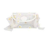 Eighosee Marguerite Transparent Sac à BandoulièRe pour Femmes de Mode en Cuir PU Sac de TéLéPhone Portable Mini Messenger Sac Blanc