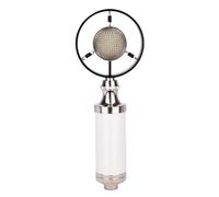Eighosee Microphone de Studio D'Enregistrement Vintage Filaire à Condensateur Professionnel pour Diffusion en Direct Blanc Installation Facile