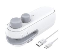 Eighosee Mini Scelleuse de, Refermeuse de en Plastique Portative Rechargeable, Machine de Scellage de sous Vide Portable Facile à Installer Blanc et Gris