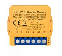 Eighosee Module de Commutation à Intensité Variable Tuya WiFi, Module Domotique DIY, Prise en Charge Du Contrôle Vocal, Contrôle Via Application, 2 Voies