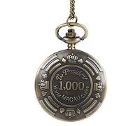 Eighosee Montre à gousset classique en bronze avec double motif en relief, bronze