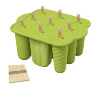 Eighosee Moules à Glaces à l'eau en Silicone à 9 Trous, Machine à Glace à Glace Faite Maison à Dégagement Facile avec 50 Bâtonnets de Glace A