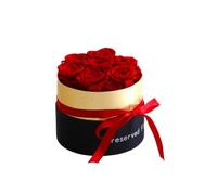 Eighosee Niveau Romantique A Rose Éternelle dans Une Boîte Cadeaux pour Femme, Véritable Rose Préservée, Ensemble Cadeau de Fleurs, Décoration D'Intérieur, Saint-Valentin, Mariage-C