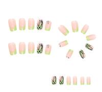 Eighosee Papillon Français Faux Ongles Long Coffin Nail Tip Presse Amovible sur les Ongles DIY Manucure Glitter Diamond Nails ABS