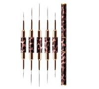 Eighosee Pinceau à Ongles Double Tête pour Ongles Manche en Métal Super Fin Ensemble de Pinceaux Professionnels pour la D'Ongles