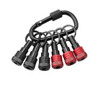 Eighosee Porte-Embout de Perceuse avec Mousqueton Porte-Clés, Lot de 6pcs, 1/4", pour Visseuse à Choc. Comprend Un Porte-Clés Mousqueton.