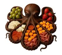 Eighosee pour Le Pain de Fromage Nouveauté Poute de Poulpe Platter de Charcuterie, Plateau de Service sur Le Thème des Animaux pour Viande de Fromage