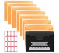 Eighosee Sac Rangement pour Tampons et Matrices 8 Pièces et Feuille Magnétique - Ensemble Rangement pour Matrices Découpe, Scrapbooking, Stockage Matrices Artisanales, Orange