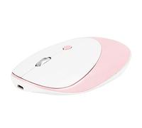 Eighosee Souris sans Bluetooth 5.0 + 3.0 + 2,4 G en alliage d'aluminium ultra fine - Mode muet sans pour ordinateur portable (rose fille)